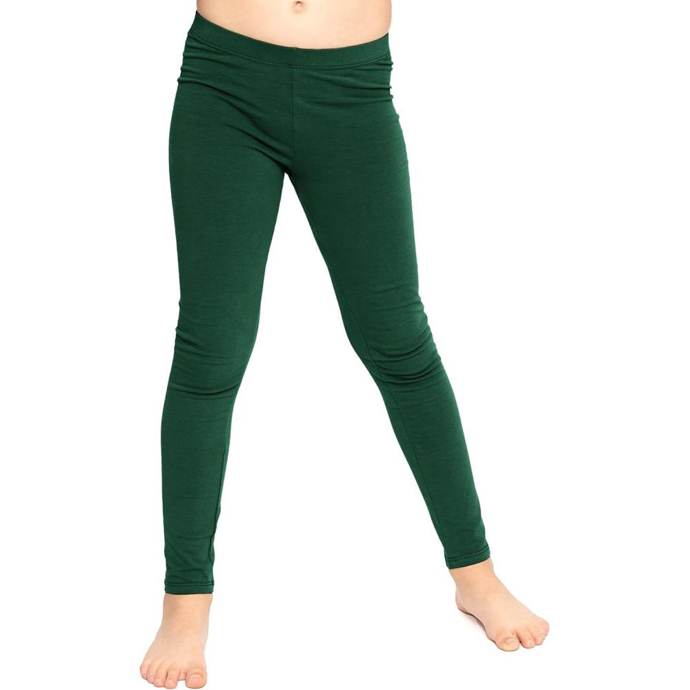 imageSTRETCH IS COMFORT Oh So Soft Solid Youth Girls Leggings  Comfortable Fit for Everyday Activities  Size 216Hunter Green