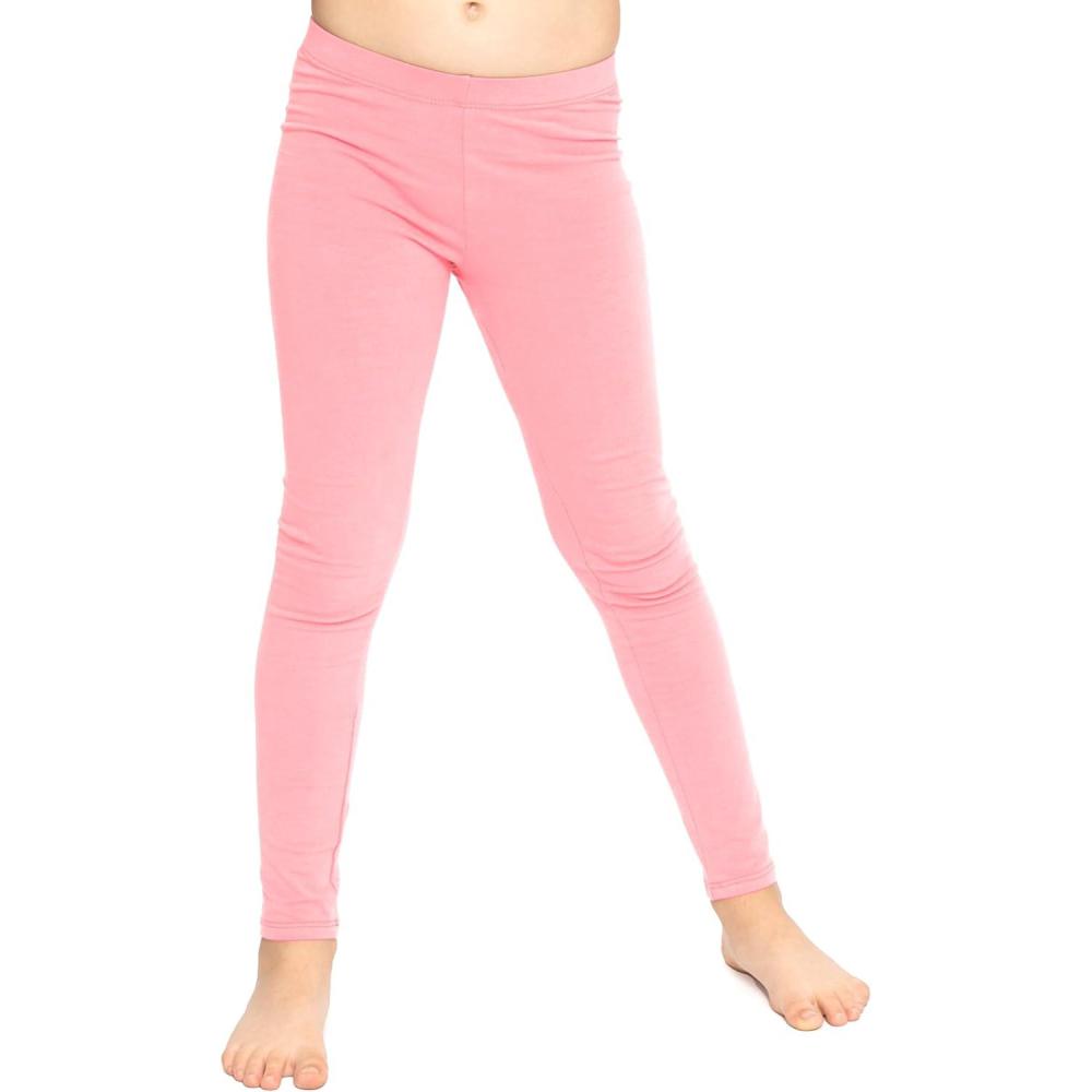 imageSTRETCH IS COMFORT Oh So Soft Solid Youth Girls Leggings  Comfortable Fit for Everyday Activities  Size 216Light Pink