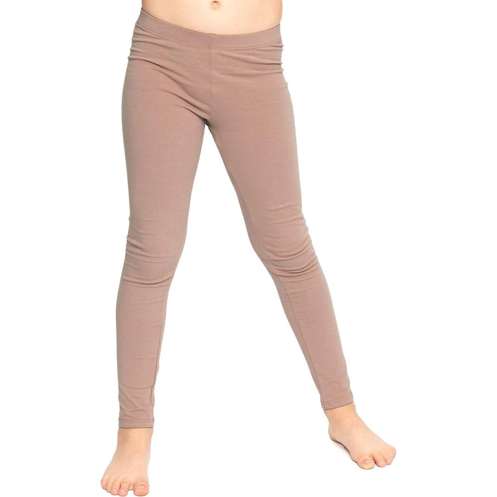 imageSTRETCH IS COMFORT Oh So Soft Solid Youth Girls Leggings  Comfortable Fit for Everyday Activities  Size 216Mocha