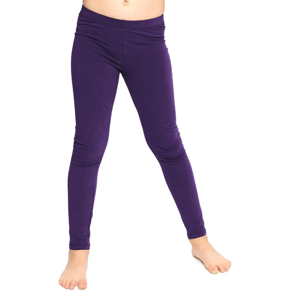 imageSTRETCH IS COMFORT Oh So Soft Solid Youth Girls Leggings  Comfortable Fit for Everyday Activities  Size 216Purple