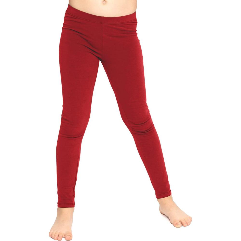 imageSTRETCH IS COMFORT Oh So Soft Solid Youth Girls Leggings  Comfortable Fit for Everyday Activities  Size 216Red
