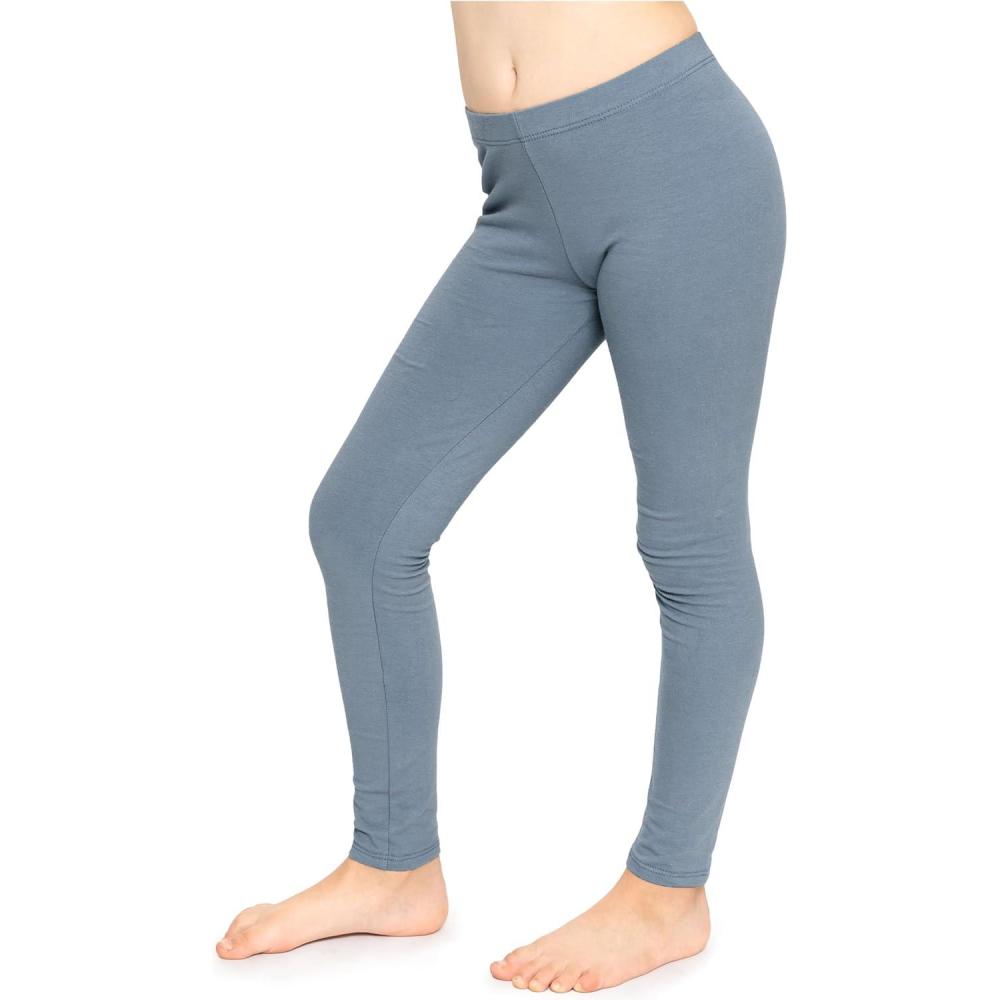 imageSTRETCH IS COMFORT Oh So Soft Solid Youth Girls Leggings  Comfortable Fit for Everyday Activities  Size 216Slate Blue