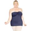 imageOh So Soft Ruched Bust Strapless Long Tube Top  Women Plus Size