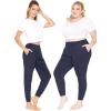 imageSTRETCH IS COMFORT Womens Cuffed Pleated Joggers Navy Blue Medium