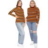 imageSTRETCH IS COMFORT Womens and Plus Relaxed and Regular Turtleneck  XS 7XBlack and Orange Stripes