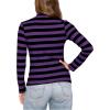 imageSTRETCH IS COMFORT Womens and Plus Relaxed and Regular Turtleneck  XS 7XBlack and Purple Stripes