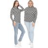 imageSTRETCH IS COMFORT Womens and Plus Relaxed and Regular Turtleneck  XS 7XCheckered Black and White
