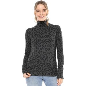 imageSTRETCH IS COMFORT Womens and Plus Relaxed and Regular Turtleneck  XS 7XBlack Cheetah