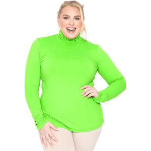 imageSTRETCH IS COMFORT Womens and Plus Relaxed and Regular Turtleneck  XS 7XNeon Lime Green