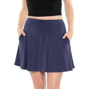 imageStretch is Comfort Womens Rayon Skater Skirt with Pockets Navy Blue Large