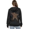 imageSTRETCH IS COMFORT Womens and Plus Size Soft Hoodie with Extra Side Seam Zippered Pocket  Cozy and Functional  S5XLeopard Star Black