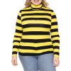 imageSTRETCH IS COMFORT Womens Plus Size Long Sleeve and Sleeveless Turtleneck  XL  7XBlack Yellow Stripes