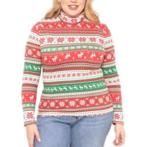 imageSTRETCH IS COMFORT Womens Plus Size Long Sleeve and Sleeveless Turtleneck  XL  7XRed Reindeer