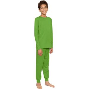 imageSTRETCH IS COMFORT Youth Boys Oh So Soft Jogger Set with Long Sleeve Crew Neck Top  Comfortable Kids Clothing  416Lime Green