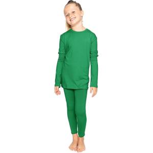 imageSTRETCH IS COMFORT Youth Girls Oh So Soft 2Piece Set  Short or Long Sleeve Crew Neck Top with Matching LeggingsKelly Green