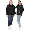 image:imageSTRETCH IS COMFORT Womens and Plus Side Soft Hoodie with Extra Side Seam Zippered Pocket  Cozy and Functional  S5XBlack