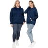 image:imageSTRETCH IS COMFORT Womens and Plus Side Soft Hoodie with Extra Side Seam Zippered Pocket  Cozy and Functional  S5XNavy Blue