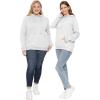 image:imageSTRETCH IS COMFORT Womens and Plus Side Soft Hoodie with Extra Side Seam Zippered Pocket  Cozy and Functional  S5XWhite