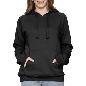 image:imageSTRETCH IS COMFORT Womens and Plus Side Soft Hoodie with Extra Side Seam Zippered Pocket  Cozy and Functional  S5XBlack