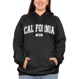 image:imageSTRETCH IS COMFORT Womens and Plus Side Soft Hoodie with Extra Side Seam Zippered Pocket  Cozy and Functional  S5XCalifornia Black