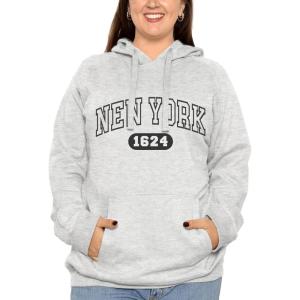 image:imageSTRETCH IS COMFORT Womens and Plus Side Soft Hoodie with Extra Side Seam Zippered Pocket  Cozy and Functional  S5XNew York Heather