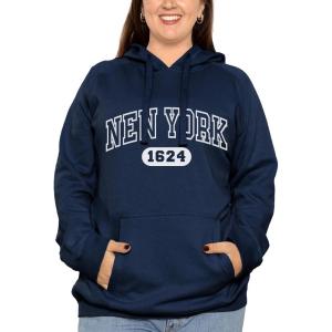image:imageSTRETCH IS COMFORT Womens and Plus Side Soft Hoodie with Extra Side Seam Zippered Pocket  Cozy and Functional  S5XNew York Navy