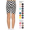 image:imageSTRETCH IS COMFORT Girls Cotton Biker Shorts and Cartwheel Shorts  Two Lengths to Choose from  Size 414Checkered Black and White