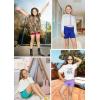 image:imageSTRETCH IS COMFORT Girls Cotton Biker Shorts and Cartwheel Shorts  Two Lengths to Choose from  Size 414Checkered Green