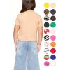 image:imageSTRETCH IS COMFORT Girls Print Classic Crew Neck Short and Long Sleeves Tee Shirt  Soft Everyday Basic Top  2T16Beige