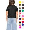image:imageSTRETCH IS COMFORT Girls Print Classic Crew Neck Short and Long Sleeves Tee Shirt  Soft Everyday Basic Top  2T16Black