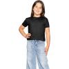 image:imageSTRETCH IS COMFORT Girls Print Classic Crew Neck Short and Long Sleeves Tee Shirt  Soft Everyday Basic Top  2T16Black