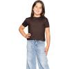 image:imageSTRETCH IS COMFORT Girls Print Classic Crew Neck Short and Long Sleeves Tee Shirt  Soft Everyday Basic Top  2T16Brown