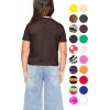 image:imageSTRETCH IS COMFORT Girls Print Classic Crew Neck Short and Long Sleeves Tee Shirt  Soft Everyday Basic Top  2T16Brown