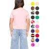 image:imageSTRETCH IS COMFORT Girls Print Classic Crew Neck Short and Long Sleeves Tee Shirt  Soft Everyday Basic Top  2T16Light Pink