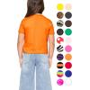 image:imageSTRETCH IS COMFORT Girls Print Classic Crew Neck Short and Long Sleeves Tee Shirt  Soft Everyday Basic Top  2T16Orange