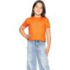 image:imageSTRETCH IS COMFORT Girls Print Classic Crew Neck Short and Long Sleeves Tee Shirt  Soft Everyday Basic Top  2T16Orange
