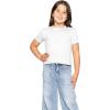 image:imageSTRETCH IS COMFORT Girls Print Classic Crew Neck Short and Long Sleeves Tee Shirt  Soft Everyday Basic Top  2T16White