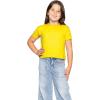 image:imageSTRETCH IS COMFORT Girls Print Classic Crew Neck Short and Long Sleeves Tee Shirt  Soft Everyday Basic Top  2T16Yellow