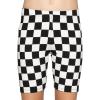 image:imageSTRETCH IS COMFORT Girls Cotton Biker Shorts and Cartwheel Shorts  Two Lengths to Choose from  Size 414Checkered Black and White