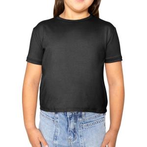 image:imageSTRETCH IS COMFORT Girls Print Classic Crew Neck Short and Long Sleeves Tee Shirt  Soft Everyday Basic Top  2T16Black