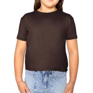 image:imageSTRETCH IS COMFORT Girls Print Classic Crew Neck Short and Long Sleeves Tee Shirt  Soft Everyday Basic Top  2T16Brown