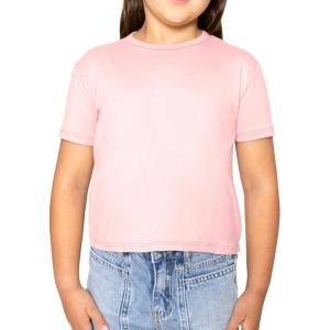 image:imageSTRETCH IS COMFORT Girls Print Classic Crew Neck Short and Long Sleeves Tee Shirt  Soft Everyday Basic Top  2T16Light Pink