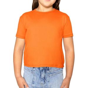 image:imageSTRETCH IS COMFORT Girls Print Classic Crew Neck Short and Long Sleeves Tee Shirt  Soft Everyday Basic Top  2T16Orange