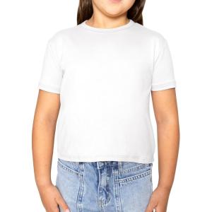 image:imageSTRETCH IS COMFORT Girls Print Classic Crew Neck Short and Long Sleeves Tee Shirt  Soft Everyday Basic Top  2T16White