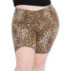 image:imageSTRETCH IS COMFORT Womens Plus Size Cotton Biker Shorts  Cotton  XLarge  7XBrown Cheetah