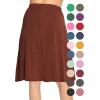 image:imageSTRETCH IS COMFORT Knee Length and Midi ALine Flowy Skirt  Comfortable Clothes for Women  S5XAlmond