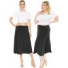 image:imageSTRETCH IS COMFORT Knee Length and Midi ALine Flowy Skirt  Comfortable Clothes for Women  S5XBlack