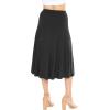 image:imageSTRETCH IS COMFORT Knee Length and Midi ALine Flowy Skirt  Comfortable Clothes for Women  S5XBlack