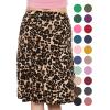 image:imageSTRETCH IS COMFORT Knee Length and Midi ALine Flowy Skirt  Comfortable Clothes for Women  S5XBrown Leopard