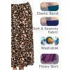 image:imageSTRETCH IS COMFORT Knee Length and Midi ALine Flowy Skirt  Comfortable Clothes for Women  S5XBrown Leopard
